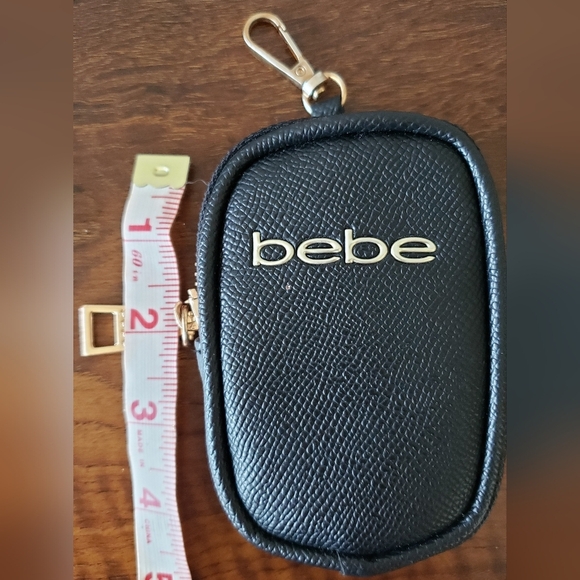 BEBE RINA LOGO SMALL BLACK SIGNATURE LOGO PRINT BACKPACK BAG W/ POUCH - Picture 10 of 12